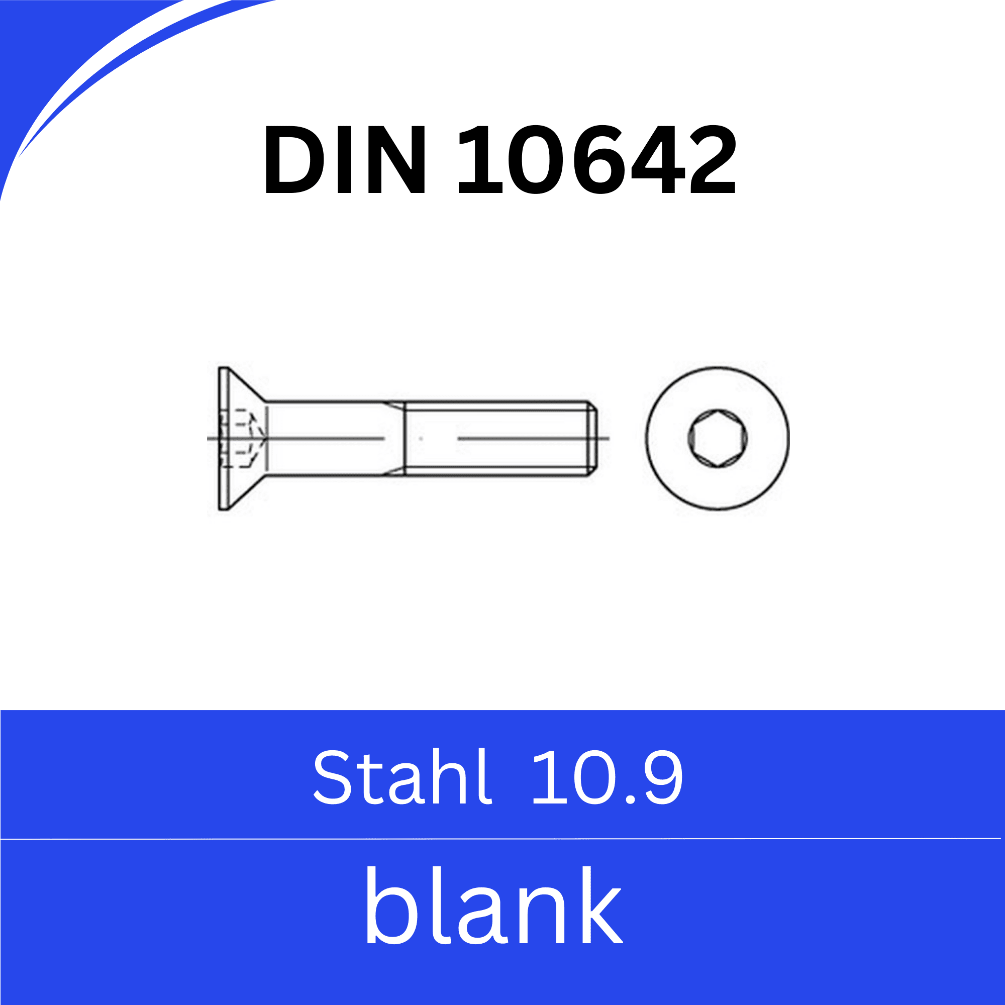 Bild für Kategorie ➤ Kategorie: DIN 10642 Stahl (10/10.9) blank
